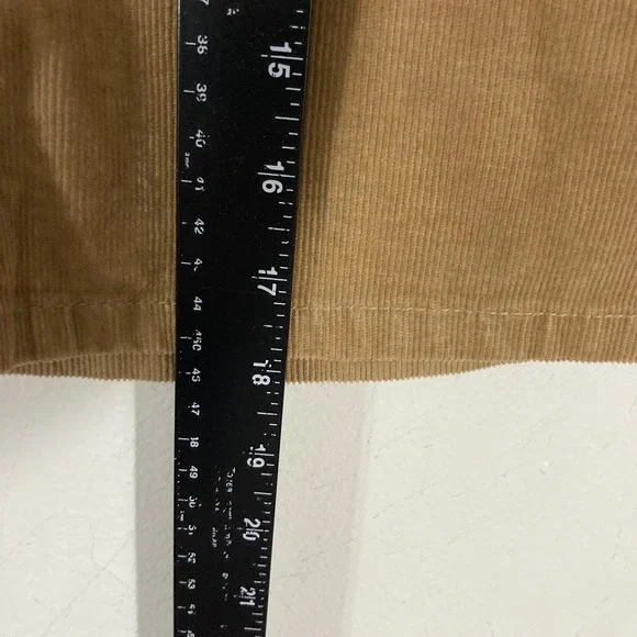 Tommy Hilfiger Corduroy Mini Skirt Women Size 8 Tan Preppy CLASSIC - Picture 2 of 10